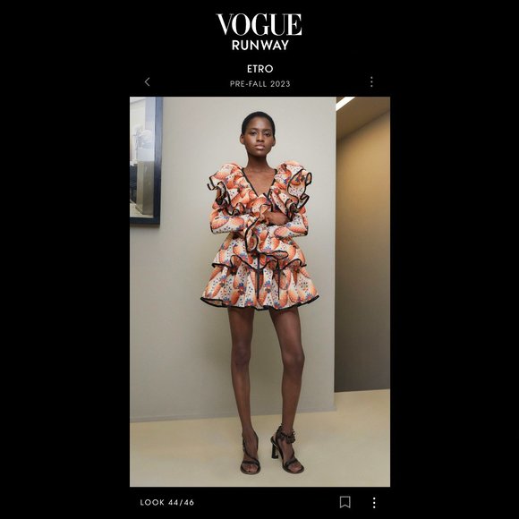 $5200 New Etro 2023 Apricot Print Ruffle Runway Mini Dress. - Picture 1 of 15